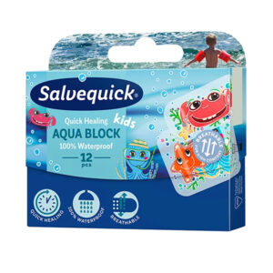 Salvequick Aqua Block Kids z opatrunkiem 12 sztuk